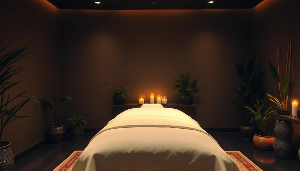 A serene, dimly lit room with soft, warm lighting. In the center, a plush massage table draped with crisp white linens. Lush potted plants and bamboo accents line the walls, creating a tranquil, spa-like atmosphere. Delicate scents of essential oils linger in the air, setting the stage for a restorative Swedish massage experience. Smooth, skilled hands gently kneading and soothing muscles, melting away tension and stress. A peaceful sanctuary amidst the bustling city of Istanbul, where the art of healing through touch is celebrated. A serene, dimly lit room with soft, warm lighting. In the center, a plush massage table draped with crisp white linens. Lush potted plants and bamboo accents line the walls, creating a tranquil, spa-like atmosphere. Delicate scents of essential oils linger in the air, setting the stage for a restorative Swedish massage experience. Smooth, skilled hands gently kneading and soothing muscles, melting away tension and stress. A peaceful sanctuary amidst the bustling city of Istanbul, where the art of healing through touch is celebrated.